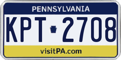 PA license plate KPT2708