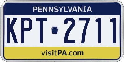 PA license plate KPT2711