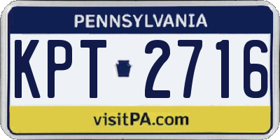 PA license plate KPT2716