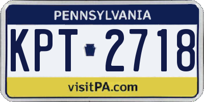 PA license plate KPT2718