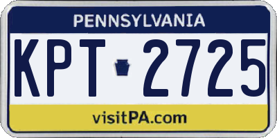 PA license plate KPT2725