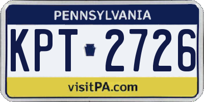 PA license plate KPT2726