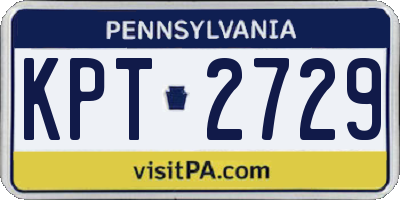PA license plate KPT2729