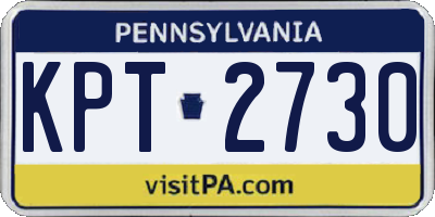 PA license plate KPT2730