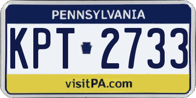 PA license plate KPT2733