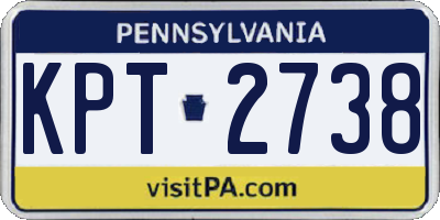 PA license plate KPT2738