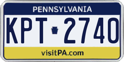 PA license plate KPT2740