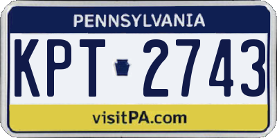 PA license plate KPT2743