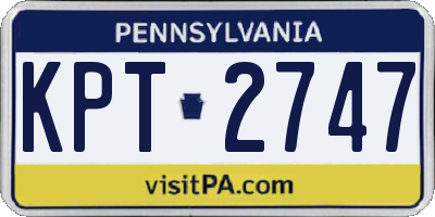 PA license plate KPT2747