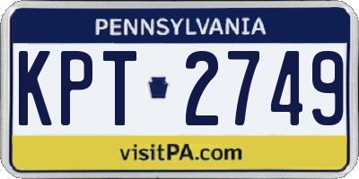 PA license plate KPT2749