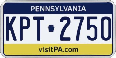 PA license plate KPT2750