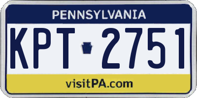 PA license plate KPT2751