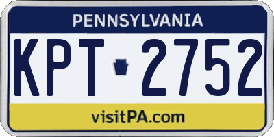 PA license plate KPT2752