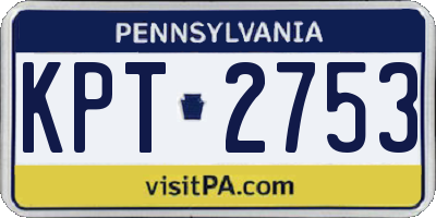PA license plate KPT2753