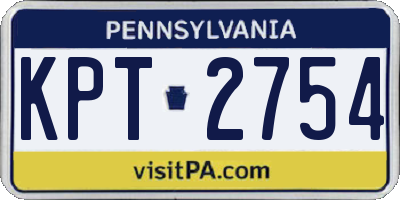 PA license plate KPT2754