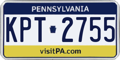 PA license plate KPT2755