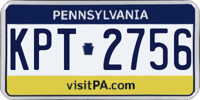PA license plate KPT2756