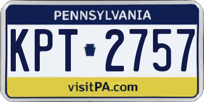 PA license plate KPT2757