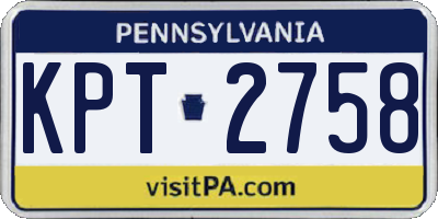 PA license plate KPT2758