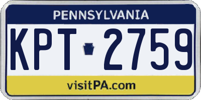PA license plate KPT2759
