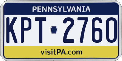 PA license plate KPT2760
