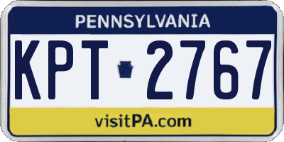 PA license plate KPT2767