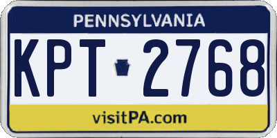 PA license plate KPT2768
