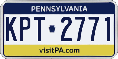 PA license plate KPT2771