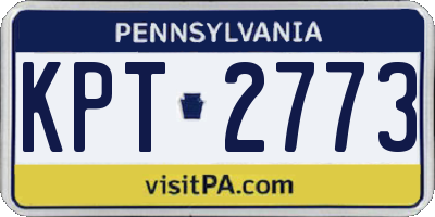 PA license plate KPT2773