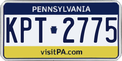 PA license plate KPT2775