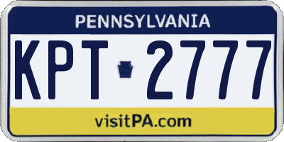 PA license plate KPT2777