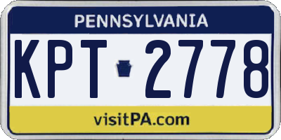 PA license plate KPT2778