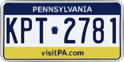 PA license plate KPT2781