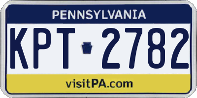 PA license plate KPT2782