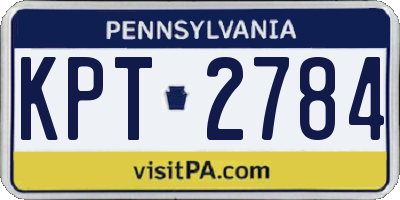 PA license plate KPT2784