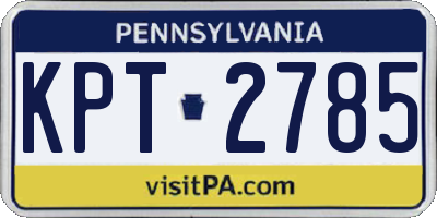 PA license plate KPT2785