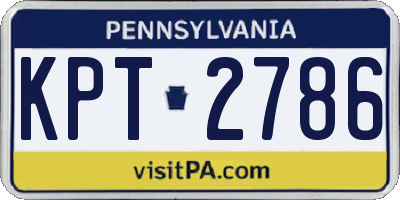 PA license plate KPT2786