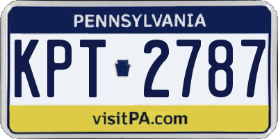 PA license plate KPT2787