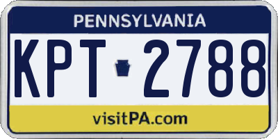 PA license plate KPT2788
