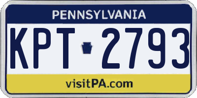 PA license plate KPT2793
