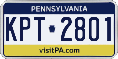PA license plate KPT2801