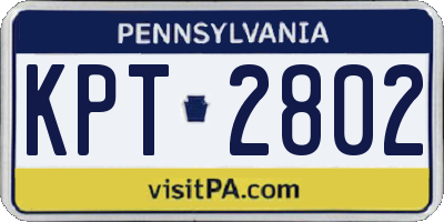 PA license plate KPT2802