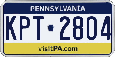 PA license plate KPT2804