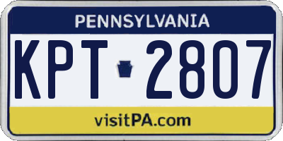 PA license plate KPT2807