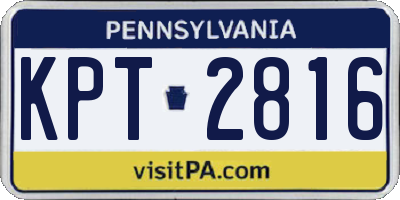 PA license plate KPT2816