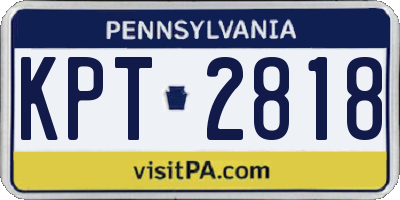 PA license plate KPT2818