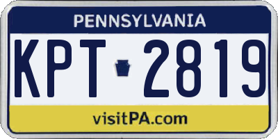 PA license plate KPT2819