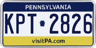 PA license plate KPT2826