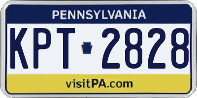 PA license plate KPT2828