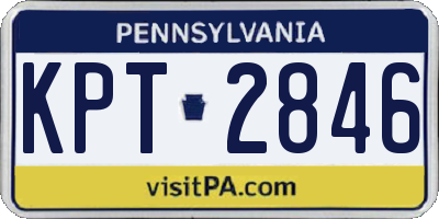 PA license plate KPT2846
